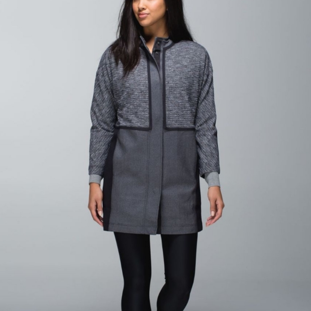 lululemon athletica Gray Two-Tone Long Jacket